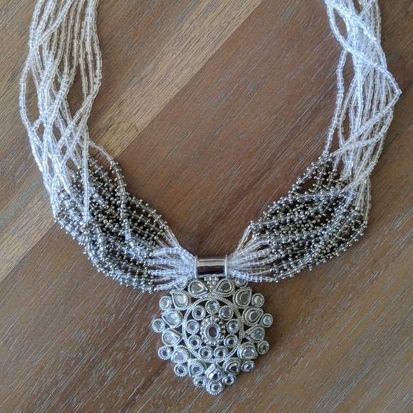 Authentic Indian glass and beaded necklace - Picture 2 of 4